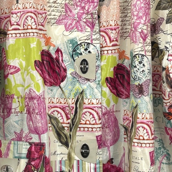 Mycra Pac Wms Rain Jacket 2X Multicolor Floral Botanical Postcard Art Travel - Picture 9 of 12